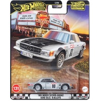 HOTWHEELS PREMIUM BOULEVARD GJT68 #131 80 MERCEDES-BENZ 500 SLC RALLYE SILVER DIECAST CAR