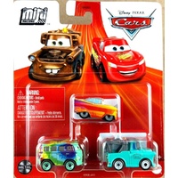 DISNEY PIXAR CARS MINI RACERS 3 PACK INCLUDES BRAND NEW MATER - FILLMORE - RADIATOR SPRINGS RAMONE DIECAST METAL CARS