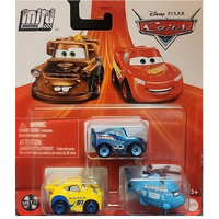 MATTEL DISNEY PIXAR CARS MINIS 3 PACK- DINOCO CRUZ RAMIREZ, DINOCO LIGHTNING MCQUEEN AND ROTOR TURBOSKY DIE-CAST VEHICLES