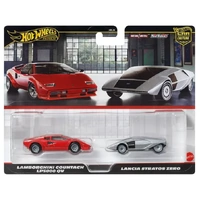 HOT WHEELS PREMIUM CAR CULTURE 05 LAMBORGHINI COUNTACH LP5000 QV LANCIA STRATOS ZERO 2 PIECES
