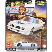 HOTWHEELS PREMIUM BOULEVARD GJT68 #134 77 PONTIAC FIREBIRD TA WHITE DIECAST CAR