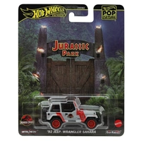HOT WHEELS POP CULTURE PREMIUM JURASSIC PARK SERIES HXD63 - '92 JEEP WRANGLER SAHARA DIECAST CAR