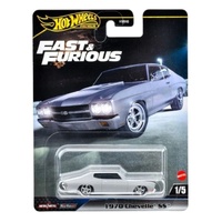 HOT WHEELS PREMIUM FAST & FURIOUS SERIES HNW46  - #1 OF 5 1970 CHEVELLE SS SILVER DIECAST VEHICLE