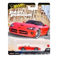 HOT WHEELS PREMIUM FAST & FURIOUS SERIES HNW46  - #2 OF 5 2003 DODGE VIPER SRT 10 RED DIECAST VEHICLE