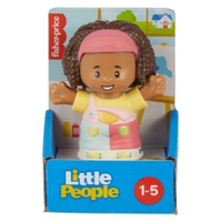FISHER-PRICE LITTLE PEOPLE SINGLE FIGURE - JBD47/JCC49 - GIRL IN COLOURED OVERALLS