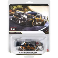HOT WHEELS PREMIUM 1:43 DEBERTI TOYOTA TACOMA BLACK GOLD AND SILVER DIECAST CAR