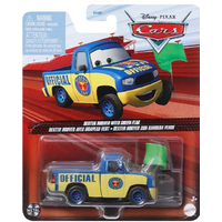 MATTEL DISNEY PIXAR CARS DXV29 - DEXTER HOOVER WITH GREEN FLAG DIECAST CAR