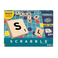 SCRABBLE BRAND CROSSWORD GAME WITH WOOD TILES AND RACKS