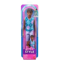 BARBIE DWK44 FASHIONISTA STYLE KEN DOLL 253 PLAID SHIRT