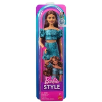 BARBIE FBR37 FASHIONISTA STYLE DOLL 250 BLUE SNAKE SKIN SET