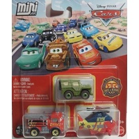 DISNEY PIXAR CARS MINI RACERS RACE AND RESCUE 3 PACK- SARGE - RED - ROTOR TURBOSKY