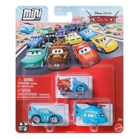 DISNEY PIXAR CARS MINI RACERS RACE AND RESCUE 3 PACK- TRANSFORMING LIGHTNING MCQUEEN - ROTOR TURBOSKY - STRIP WEATHERS AKA THE KING DIECAST CAR