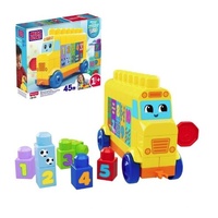 MEGA BLOKS BUILD AND COUNT BUS 45PC  BUILDING BLOCK SET