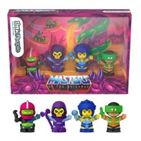 FISHER PRICE LITTLE PEOPLE COLLECTOR MASTERS OF THE UNIVERSE - SKELETOR . EVIL-LYN . TRAP JAW AND TRI-KLOPS FIGURES