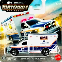 MATCHBOX THE MOVIE JND25 - 2019 RAM AMBULANCE BUS 5 OF 12 POWER GRABS DIECAST CAR