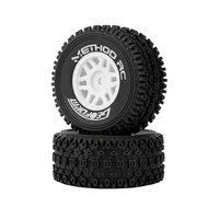 METHOD RC MTD0202W GEOFORM ALL-TERRAIN 1/16 SHORT COURSE TYRES MOUNTED ON WHITE WHEELS, 2 PIECES, ARRMA MOJAVE GROM