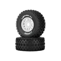 METHOD RC MTD0303W 1/8 GEOFORM ALL-TERRAIN SC TYRES MOUNTED ON WHITE WHEELS, ARRMA MOJAVE 4S