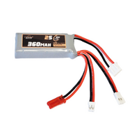 BILLY RC 360MAH 2S 7.4V 35C LIPO BATTERY WITH JST, PH2.0, AND MX2.0 CONNECTORS [YJBLD019]