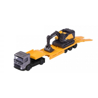 MAJORETTE MJ31742 TRANSPORTER VOLVO TRUCK AND EXCAVATOR 20CM TRUCK