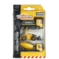 MAJORETTE 63200 VOLVO CONSTRUCTION WITH DUMP TRUCK 3 PIECE DIECAST VEHICLES