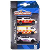 MAJORETTE AUSTRALIAN EDITION 000 3 PACK EMERGENCY VEHICLES