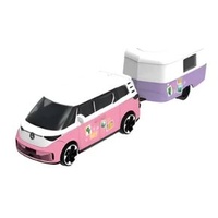 MAJORETTE MJ76286 PINK DRIVEZ ADVENTURE TRAILER DIECAST SET - VOLKSWAGEN AND CARAVAN