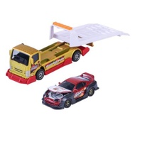MAJORETTE 76927 JDM LEGENDS TUNING TRANSPORTERS ISUZU NPR WITH TOYOTA SUPRA JZA80 METAL DIECAST VEHICLE