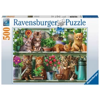RAVENSBURGER 2055 CATS ON THE SHELF 500PC JIGSAW PUZZLE