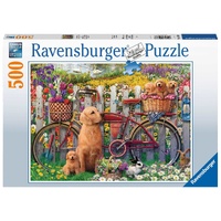 RAVENSBURGER 002093 CUTE DOGS IN THE GARDEN 500PC JIGSAW PUZZLE