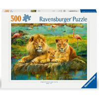 RAVENSBURGER 002208 LIONS IN THE SAVANNAH 500PC JIGSAW PUZZLE