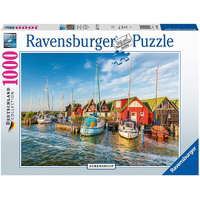 RAVENSBURGER DEUTSCHLAND COLLECTION COLOURFUL HARBOURSIDE AHRENSHOOP GERMANY 1000PC JIGSAW PUZZLE