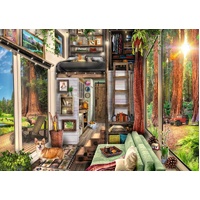 RAVENSBURGER REDWOOD FOREST TINY HOUSE 1000 PIECE JIGSAW PUZZLE