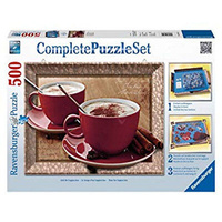 RAVENSBURGER 148929 COMPLETE SET TIME FOR CAPPUCCINO 500PC JIGSAW PUZZLE