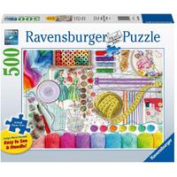 RAVENSBURGER 164400 NEEDLEWORK STATION 500PC LARGE PIECE FORMAT JIGSAW PUZZLE