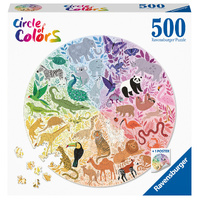 RAVENSBURGER 171729 CIRCLE OF COLOURS ANIMALS BY BETHAN JANINE 500PC JIGSAW PUZZLE