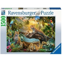 RAVENSBURGER 174355 LEOPARDS IN THE JUNGLE 1500 PIECE JIGSAW PUZZLE