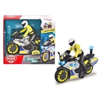 DICKIE TOYS D76336  LIGHTS AND SOUND POLICE BIKE WITH OFFICER 17CM