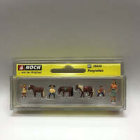 NOCH 15635 PONY RIDING HO SCALE MODEL FIGURES 7 PIECES