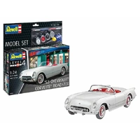 REVELL 67718 1953 CHEVROLET CORVETTE ROADSTER GIFT SET INCLUDES PAINT AND GLUE 1/24 SCALE PLASTIC MODEL KIT