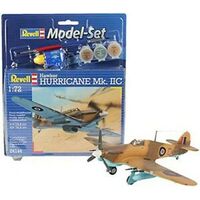 REVELL 04144 HAWKER HURRICANE MK IIC 1/72 SCALE WITH GLUE AND AQUA COLOUR PAINTS PLASTIC MODEL KIT