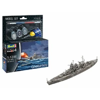 REVELL 65181 GNEISENAU GERMAN BATTLESHIP GIFT SET INCLUDES PAINT AND GLUE 1/1200 SCALE PLASTIC MODEL KIT