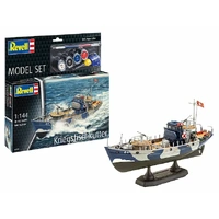 REVELL 65242 KRIEGSFISCHKUTTER NAVAL FISHING CUTTER GIFT SET INCLUDES PAINT AND GLUE 1/144 SCALE PLASTIC MODEL KIT