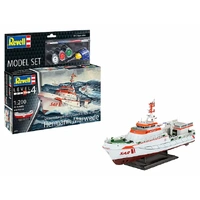 REVELL 65812 HERMAN MARWEDE SEENOTRETTUNGSKREUZER SEARCH AND RESCUE VESSEL GIFT SET INCLUDES PAINT AND GLUE 1/200 SCALE PLASTIC MODEL KIT