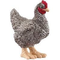 SCHLEICH 13997 PLYMOUTH ROCK CHICKEN – FARM WORLD STRIPED HEN FIGURINE