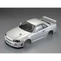 KILLERBODY NISSAN SKYLINE R34 195MM FINISHED BODY PEARL WHITE WITH ASSEMBLED HEADLIGHT BUCKETS