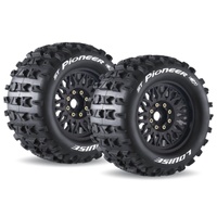 LOUISE RC L-T3325X ST PIONEER 0" & 1/2" OFFSET HEX 17MM BLACK REMOVABLE HEX 1/8 STADIUM TRUCK WHEEL TYRE