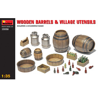 MINIART 35550 WOODEN BARRELS AND VILLAGE UTENSILS 1/35 SCALE PLASTIC MODEL KIT