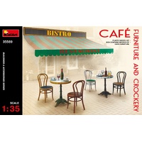 MINIART 35569 CAFE FURNITURE AND CROCKERY 1/35 SCALE PLASTIC MODEL KIT