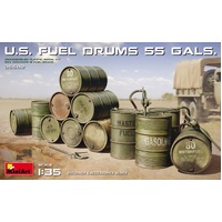 MINIART 35592 U.S FUEL DRUMS 55 GALS 12 PIECES 1/35 SCALE PLASTIC MODEL KIT