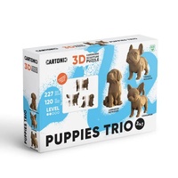 CARTONIC 3D CARBOARD SCULPTURE PUZZLE - 3 IN 1 PUPPIES TRIO 227PC